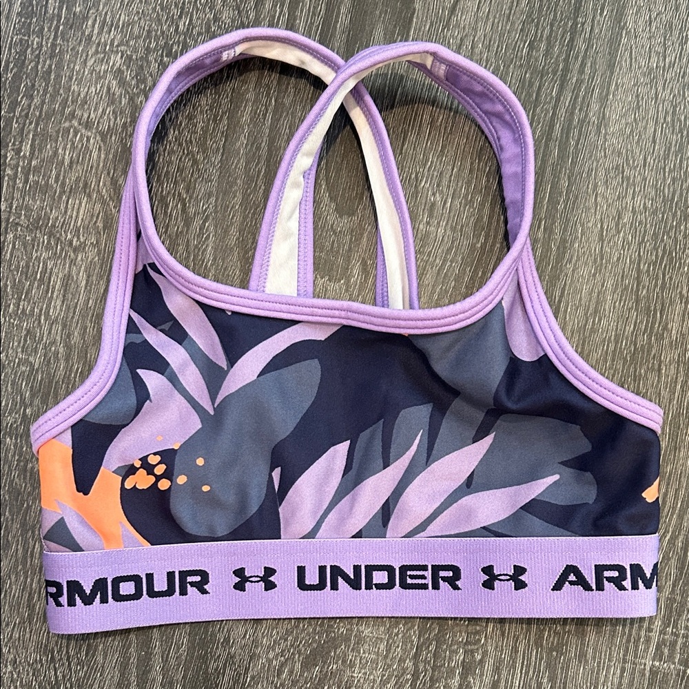 Under Armour Lavender & Navy Floral Racerback Sports Bra